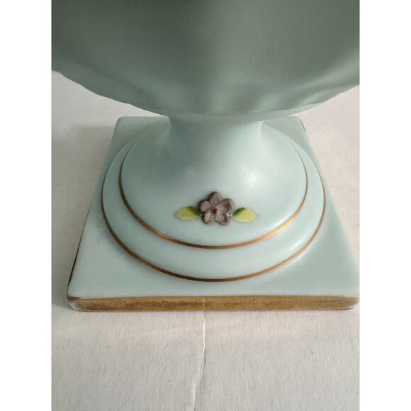 A Pair of Gold Plated Sea Green Porcelain Baskets, Trinket Dish, Decor Vintage - Picture 5 of 15